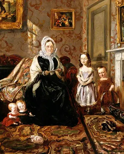 Henry Clark's Mother-in-Law, Mrs Davies and Four of Her Children in the Drawing Room of her Home William Holman Hunt